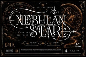 Nebulan Star Typeface Font Design Ideas